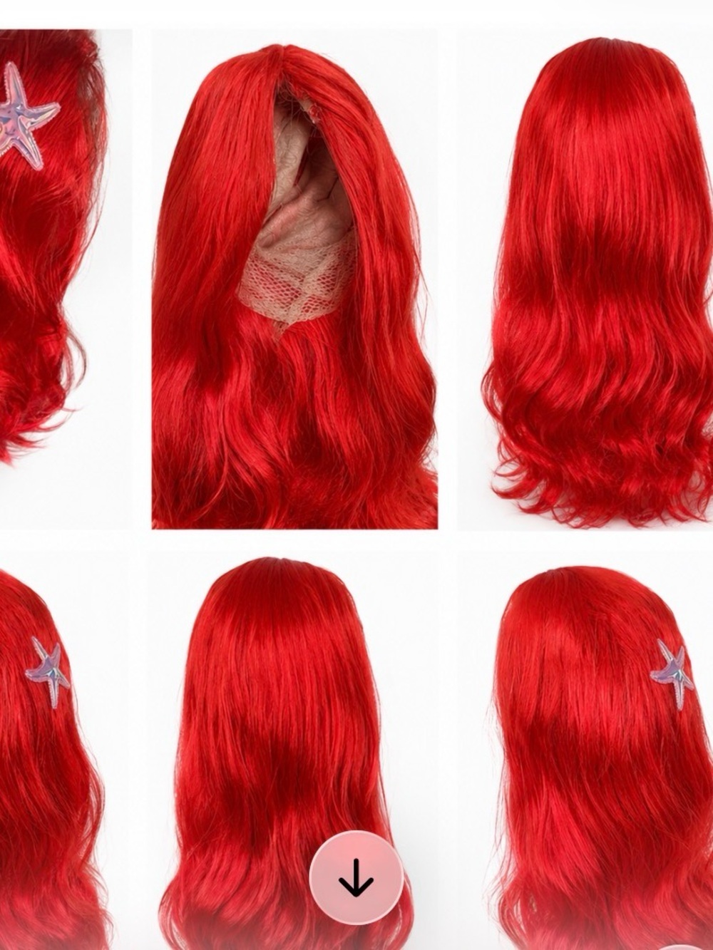 Red children’s mermaid style wig.